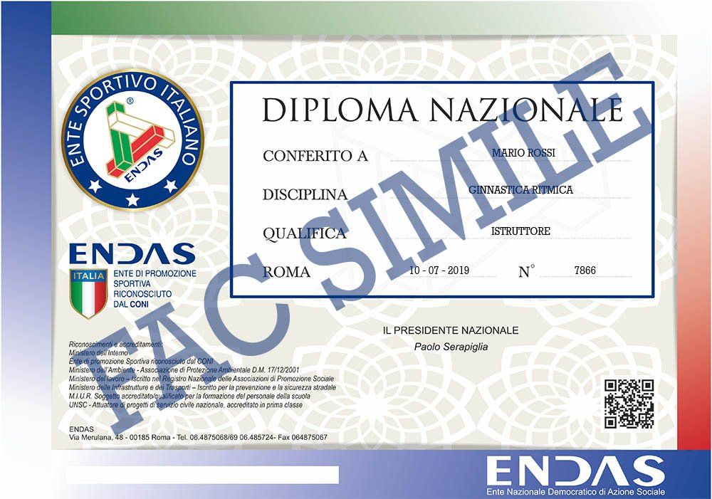 Rinnovo Diploma di Istruttore